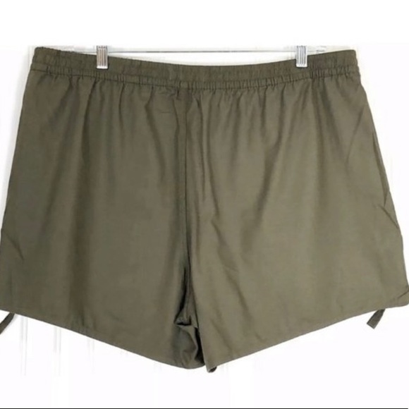 MADEWELL Hunter Green SO SOFT Cotton Side Tie Elastic Waist Shorts-Size Small - Picture 11 of 11